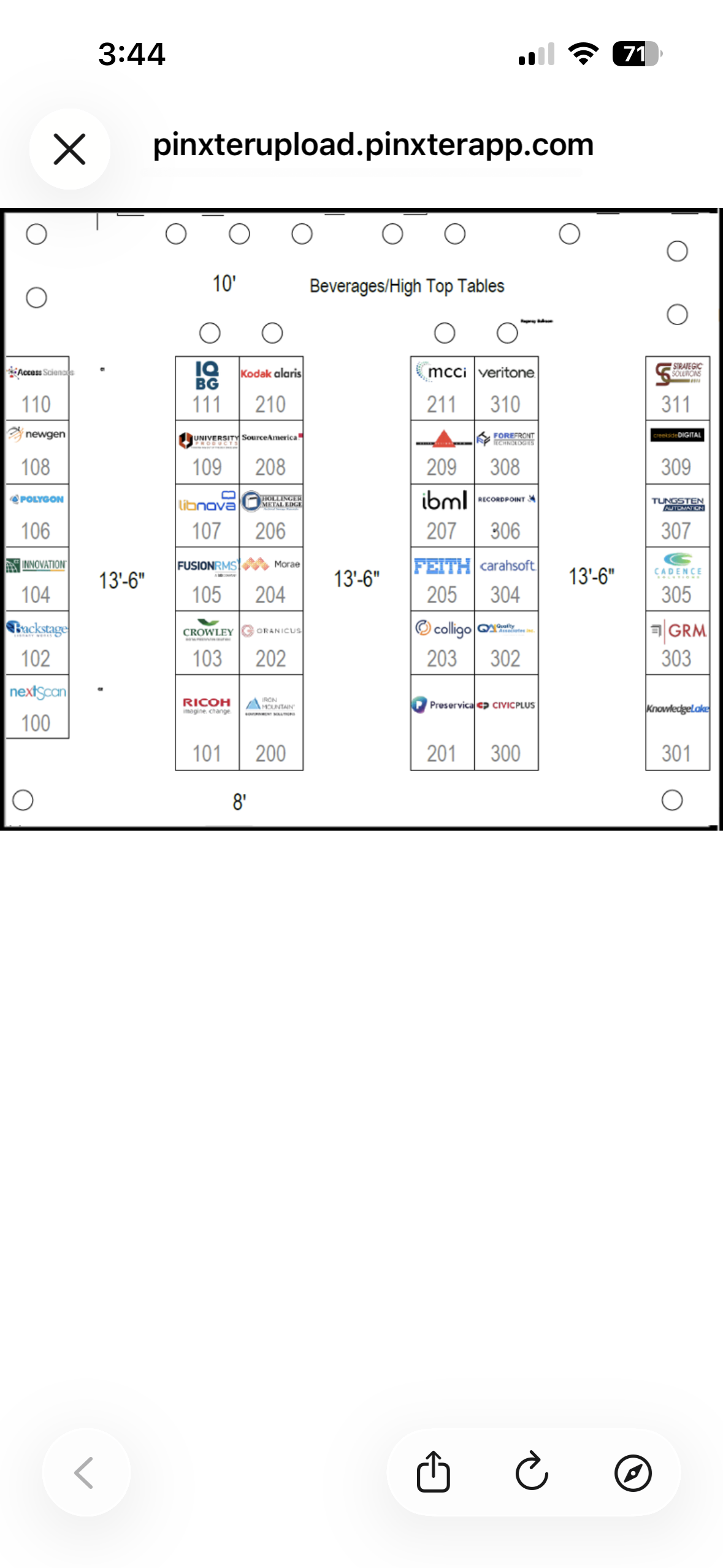 Exhibit hall map in the NAGARA mobile app